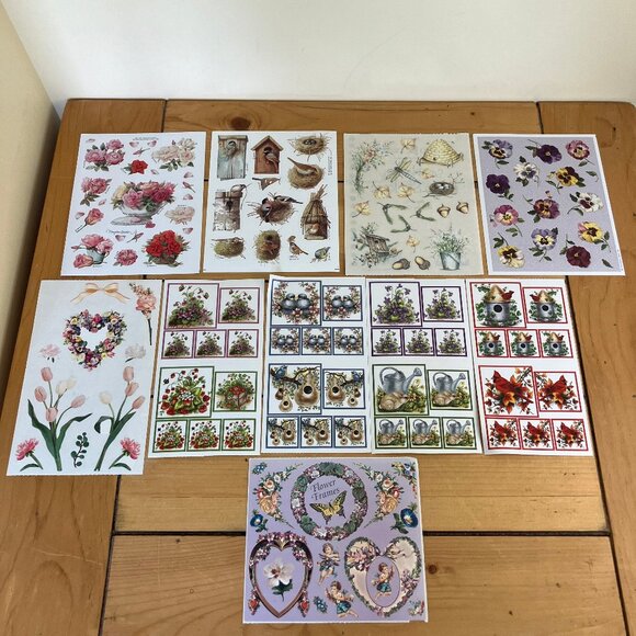 Flowers & Birds Stickers Lg Lot Vintage Marjolein Bastin Frances Meyer Grossman - Picture 1 of 7